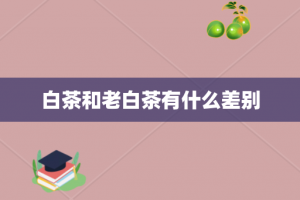 白茶和老白茶有什么差别