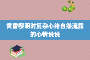 黄昏黎明时复杂心绪自然流露的心情说说