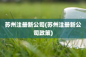 苏州注册新公司(苏州注册新公司政策)
