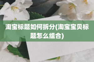 淘宝标题如何拆分(淘宝宝贝标题怎么组合)