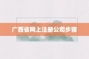 广西省网上注册公司步骤