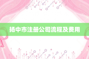 扬中市注册公司流程及费用