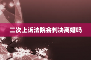 二次上诉法院会判决离婚吗