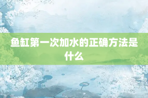 鱼缸第一次加水的正确方法是什么