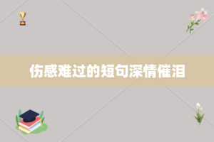 伤感难过的短句深情催泪