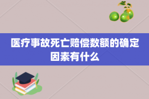 医疗事故死亡赔偿数额的确定因素有什么