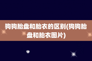 狗狗胎盘和胎衣的区别(狗狗胎盘和胎衣图片)