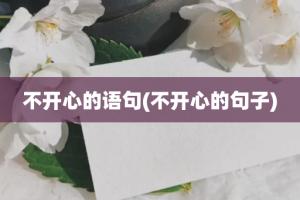 不开心的语句(不开心的句子)