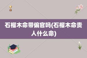 石榴木命带偏官吗(石榴木命贵人什么命)