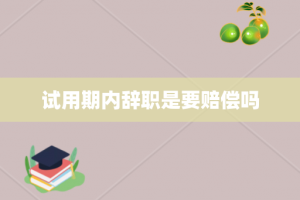 试用期内辞职是要赔偿吗