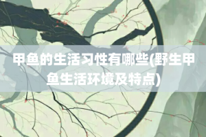 甲鱼的生活习性有哪些(野生甲鱼生活环境及特点)