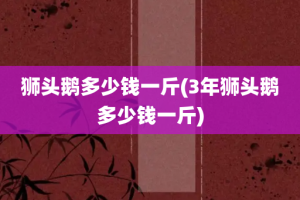 狮头鹅多少钱一斤(3年狮头鹅多少钱一斤)