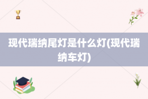 现代瑞纳尾灯是什么灯(现代瑞纳车灯)