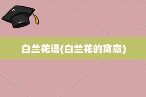 白兰花语(白兰花的寓意)