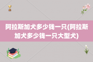 阿拉斯加犬多少钱一只(阿拉斯加犬多少钱一只大型犬)