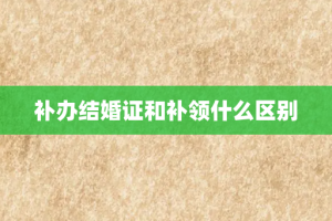 补办结婚证和补领什么区别