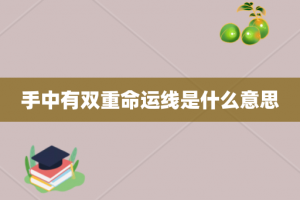 手中有双重命运线是什么意思