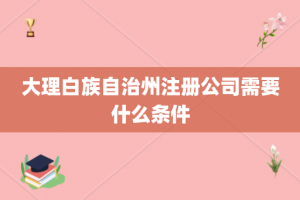 大理白族自治州注册公司需要什么条件