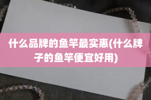 什么品牌的鱼竿最实惠(什么牌子的鱼竿便宜好用)