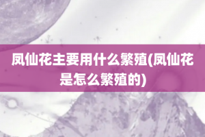 凤仙花主要用什么繁殖(凤仙花是怎么繁殖的)