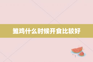 雏鸡什么时候开食比较好