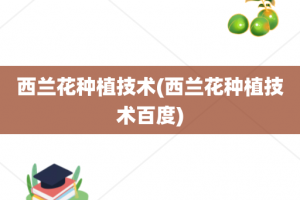 西兰花种植技术(西兰花种植技术百度)