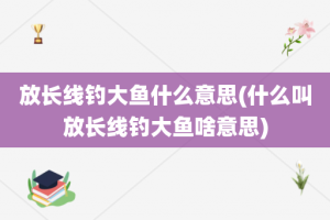 放长线钓大鱼什么意思(什么叫放长线钓大鱼啥意思)