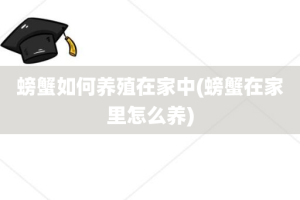 螃蟹如何养殖在家中(螃蟹在家里怎么养)