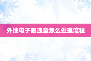 外地电子眼违章怎么处理流程