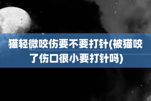 猫轻微咬伤要不要打针(被猫咬了伤口很小要打针吗)