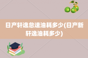 日产轩逸怠速油耗多少(日产新轩逸油耗多少)