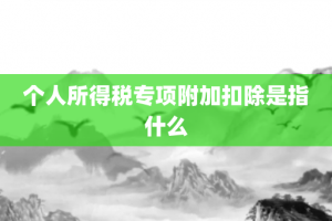 个人所得税专项附加扣除是指什么