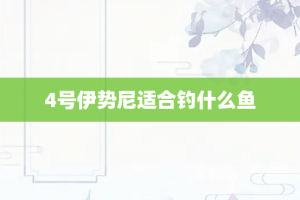 4号伊势尼适合钓什么鱼