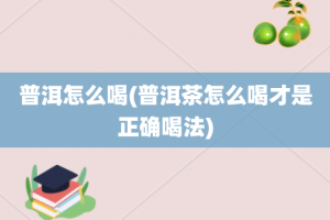 普洱怎么喝(普洱茶怎么喝才是正确喝法)
