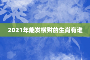 2021年能发横财的生肖有谁