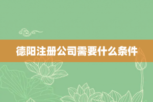 德阳注册公司需要什么条件