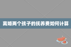 离婚两个孩子的抚养费如何计算