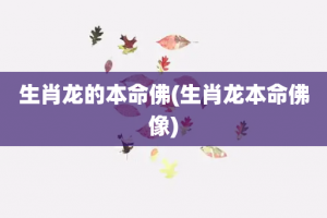 生肖龙的本命佛(生肖龙本命佛像)
