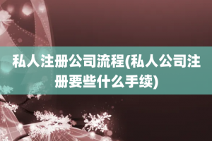 私人注册公司流程(私人公司注册要些什么手续)