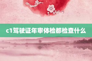 c1驾驶证年审体检都检查什么