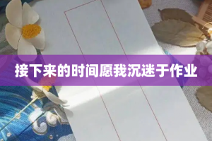 接下来的时间愿我沉迷于作业