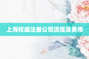 上海权威注册公司流程及费用