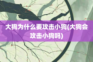 大狗为什么要攻击小狗(大狗会攻击小狗吗)