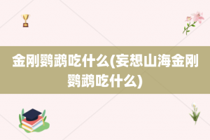 金刚鹦鹉吃什么(妄想山海金刚鹦鹉吃什么)