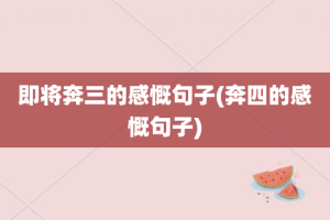 即将奔三的感慨句子(奔四的感慨句子)