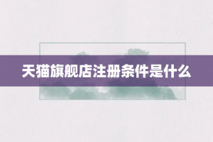 天猫旗舰店注册条件是什么