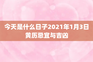 今天是什么日子2021年1月3日黄历忌宜与吉凶