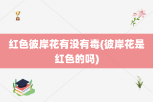 红色彼岸花有没有毒(彼岸花是红色的吗)