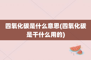 四氧化碳是什么意思(四氧化碳是干什么用的)