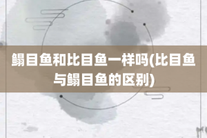 鳎目鱼和比目鱼一样吗(比目鱼与鳎目鱼的区别)